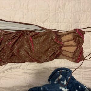 Sparkling Brown and Pink Dress